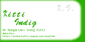 kitti indig business card